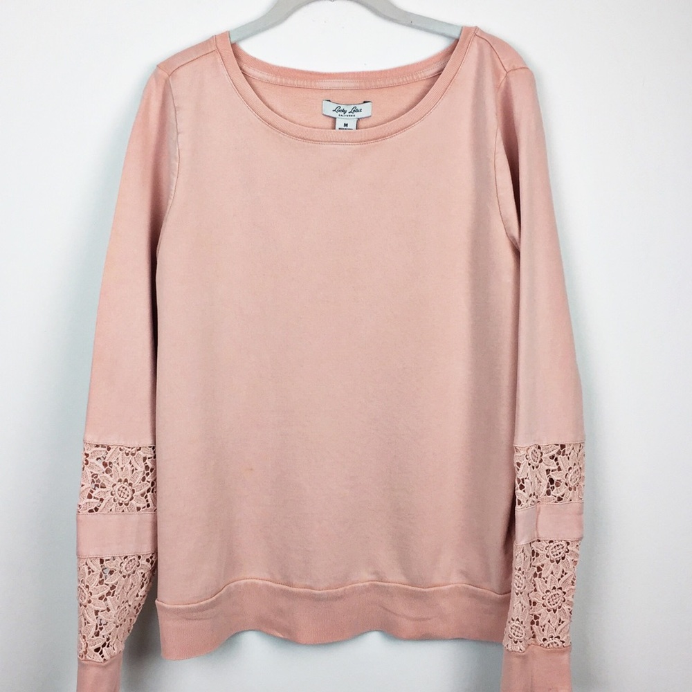 Lucky Brand Sweatshirt with lace arm size M